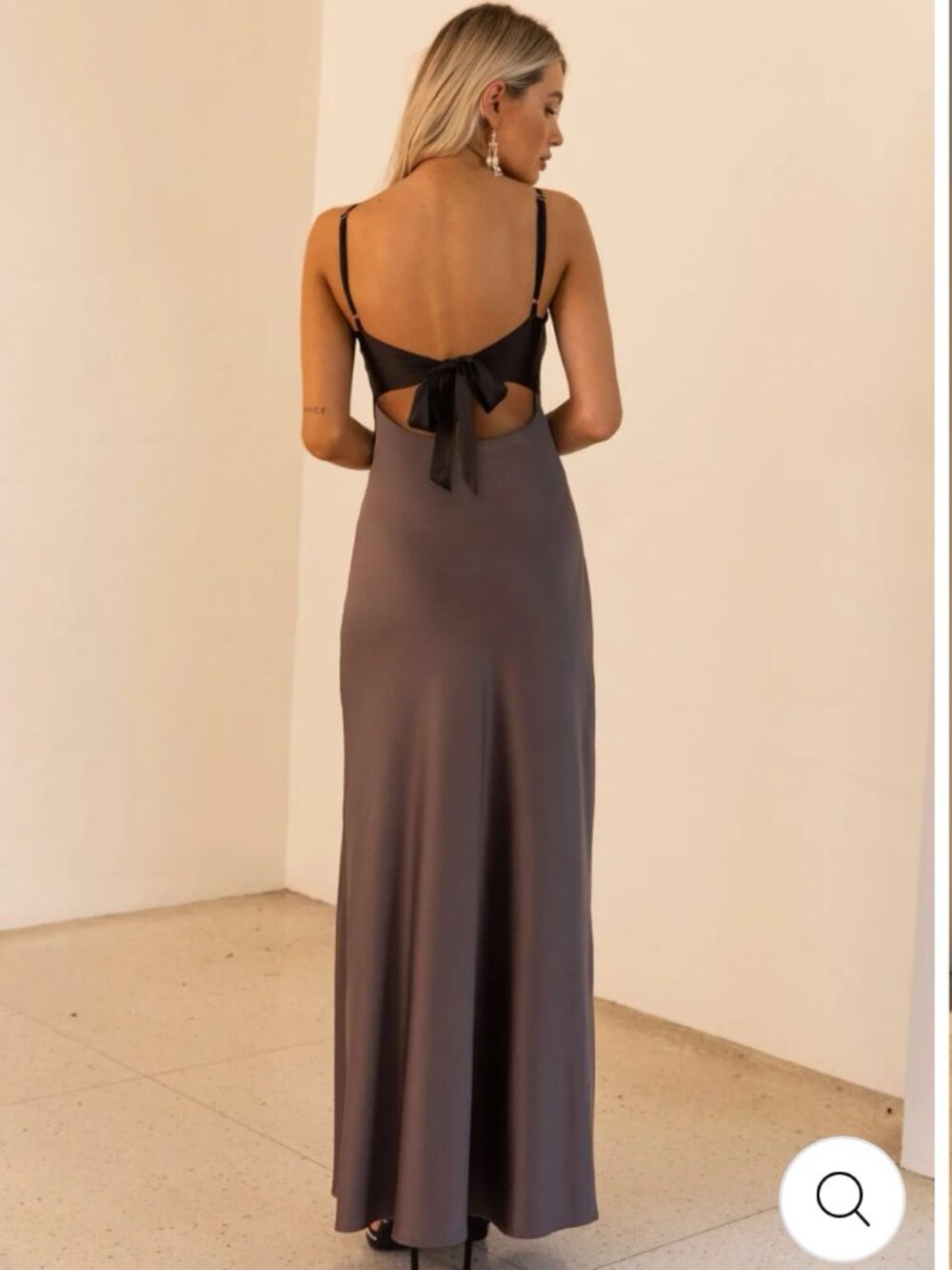 Peppermayo Flora Satin Maxi Dress in Steel Me Away | Size 6 - Picture 2 of 7